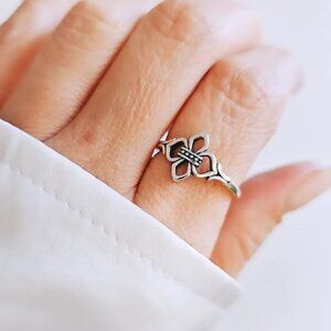 Sterling Silver Fleur de Lis Ring, 925 Stamped, Fleur-de-lis Ring, Silver Flower